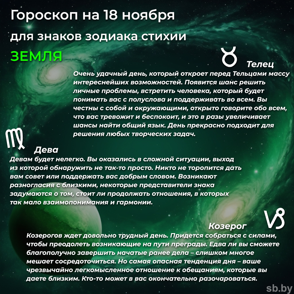 Гороскоп на 18 ноября