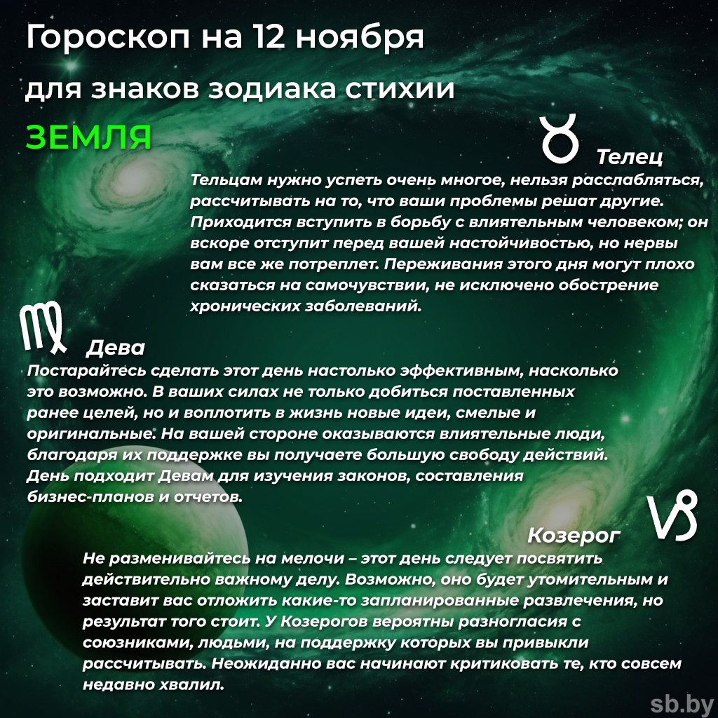 Гороскоп на 12 ноября