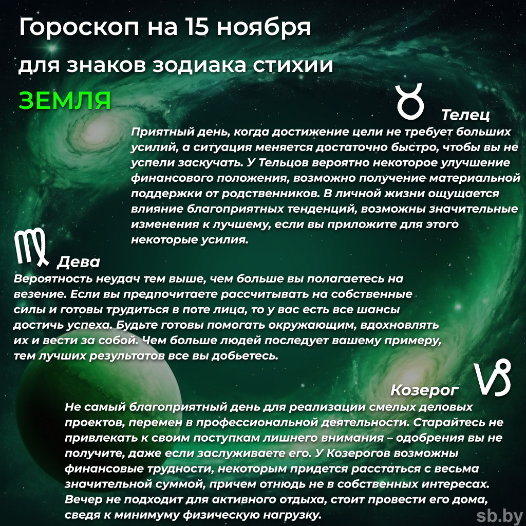 Гороскоп на 15 ноября