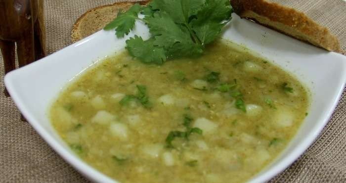 Суп-пюре из зеленой чечевицы
