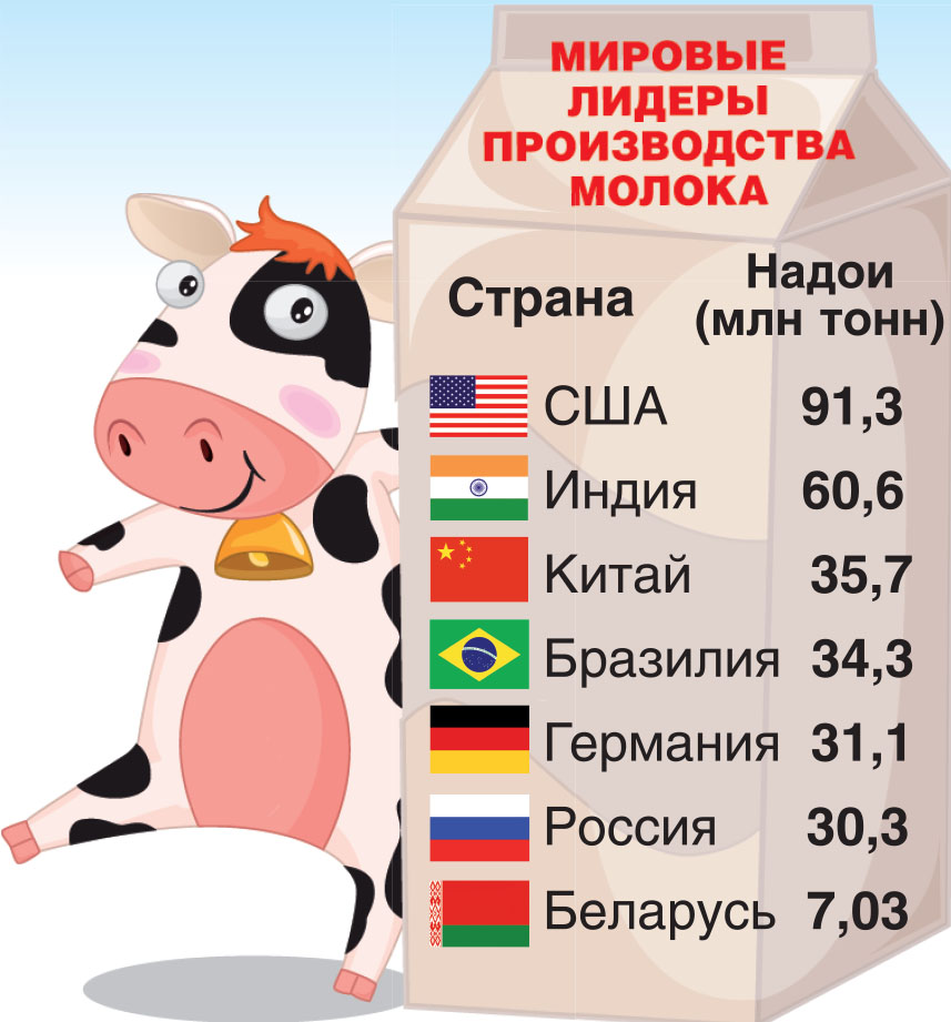 Топ стран по производству молока