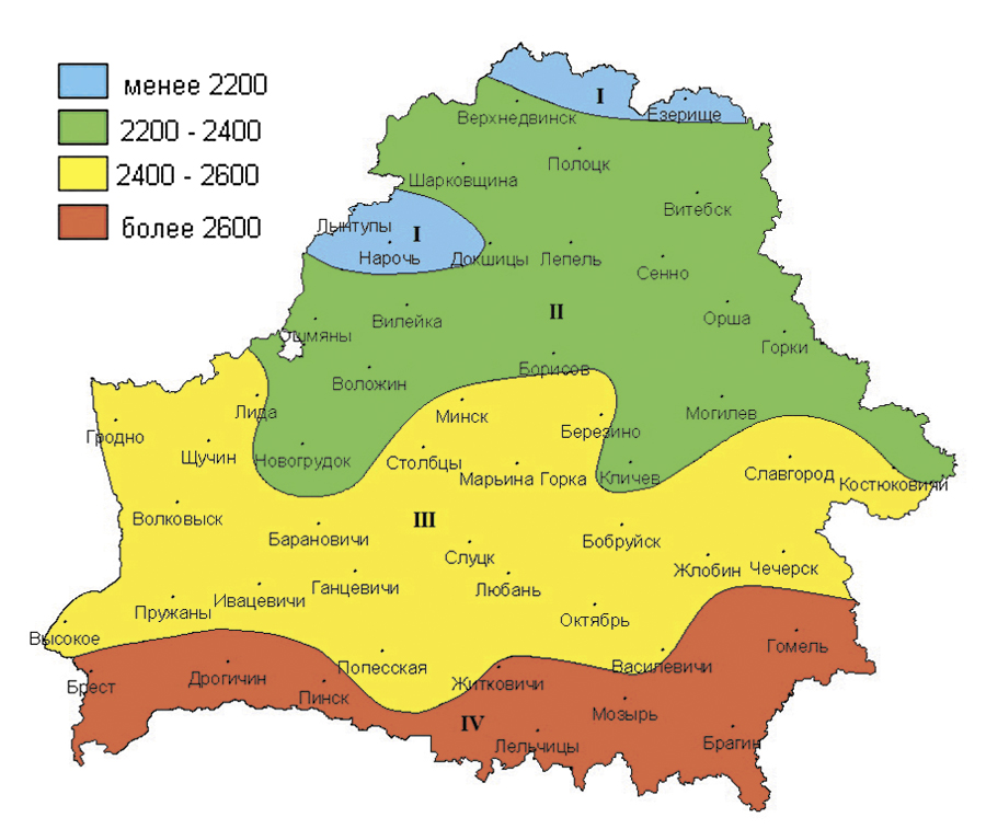 Карта температур по беларуси