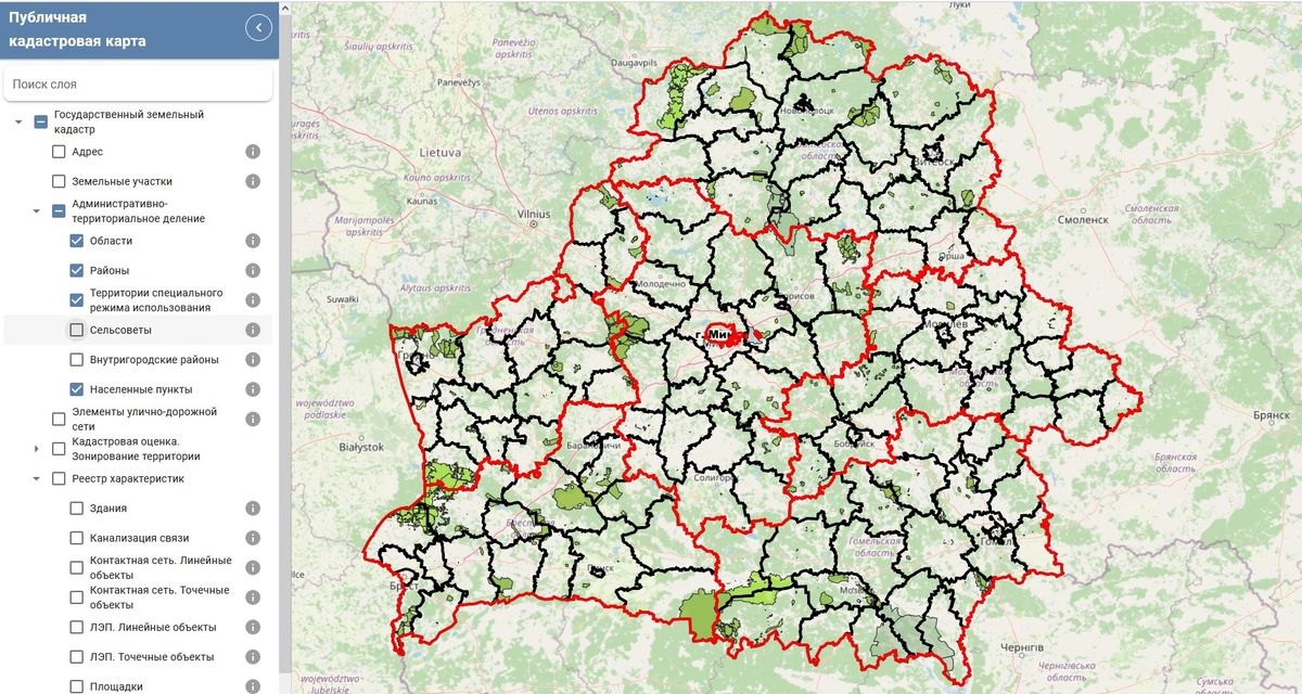 Кадастровая карта беларуси онлайн