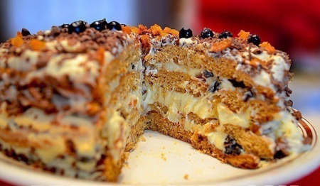 Мамин рецепт торта трухлявого пень с вареньем с фото пошагово