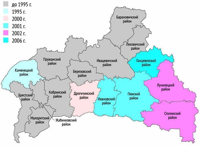 Карта брестской области со всеми населенными пунктами автомобильная