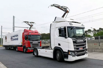 В Германии открыли «электрический» автобан для грузовиков-троллейбусов 