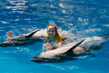 Мы помогли юной художнице из Смиловичей исполнить заветную мечту  — поплавать с прекрасными обитателями дельфинария