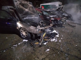 В Польше разыскивают злоумышленника, который сжег из огнемета 18 машин и автомастерскую