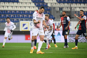 Дубль Ибрагимовича принес «Милану» победу над «Кальяри» в матче Серии А