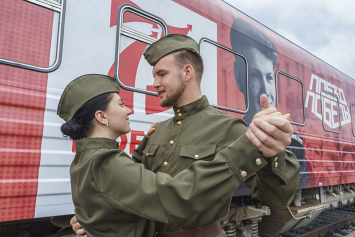 Могилев стал 46-м городом, встретившим уникальный музей на колесах «Поезд Победы»