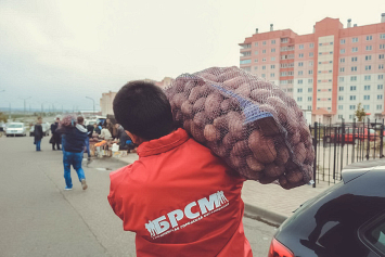 От «Ольшанки» –  до «Южного»: в Гродно волонтеры БРСМ помогут пожилым людям с доставкой сельхозпродукции