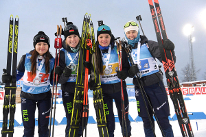 Сборная Беларуси завоевала серебро в женской эстафете на этапе Кубка мира по биатлону в Эстерсунде