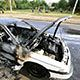 В Минске машина загорелась прямо на дороге