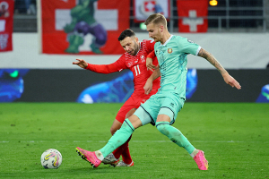 Сборная Беларуси сыграла вничью со швейцарцами в поединке квалификации ЧЕ по футболу