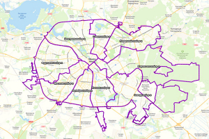 Границы районов в городах появились в реестре административно-территориальных единиц и на кадастровой карте