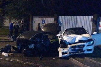Водитель BMW врезался в такси в Минске и попытался скрыться