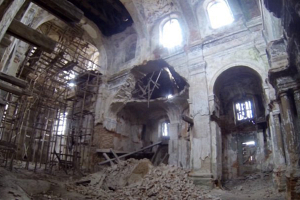 В Мстиславле обрушилась часть стены иезуитского костела
