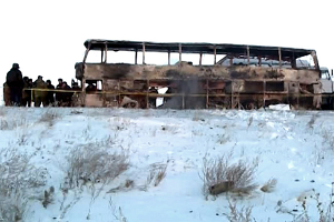 В Казахстане задержаны водители сгоревшего автобуса