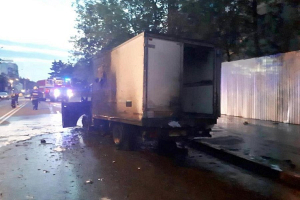 Ночью в Минске сгорел грузовой автомобиль