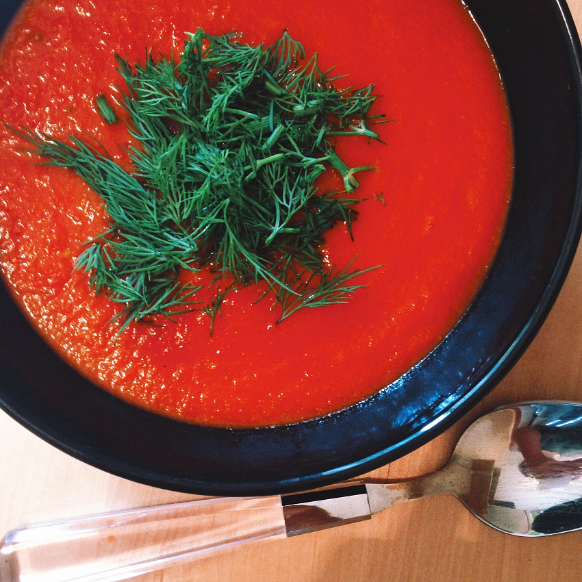 Ароматный томатный суп с фасолью рецепт – Русская кухня: Супы. «Еда»